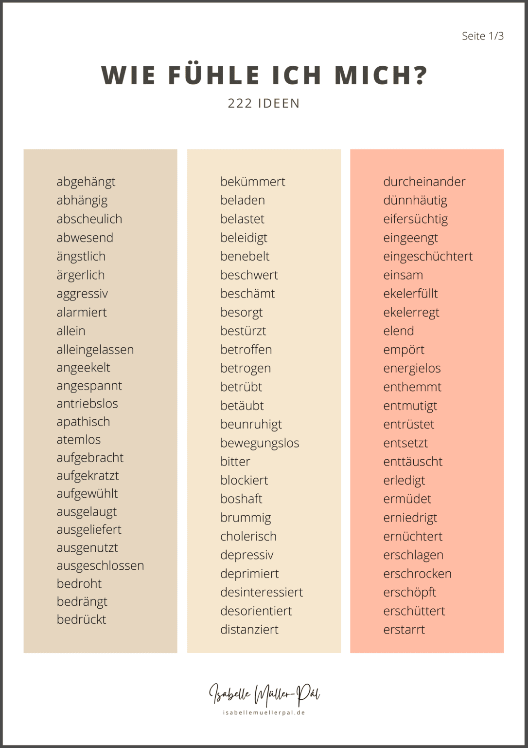 Welche Gefühle gibt es? 222 Emotionen in einer Liste