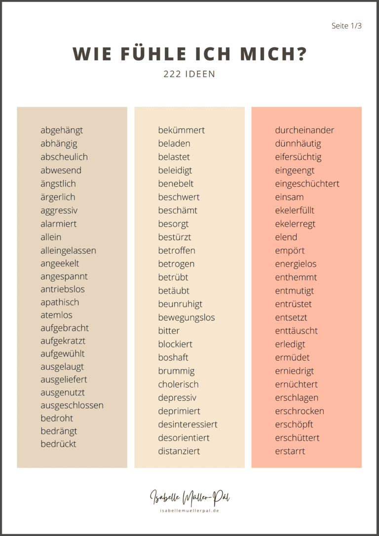 Welche Gefühle gibt es? 222 Emotionen in einer Liste
